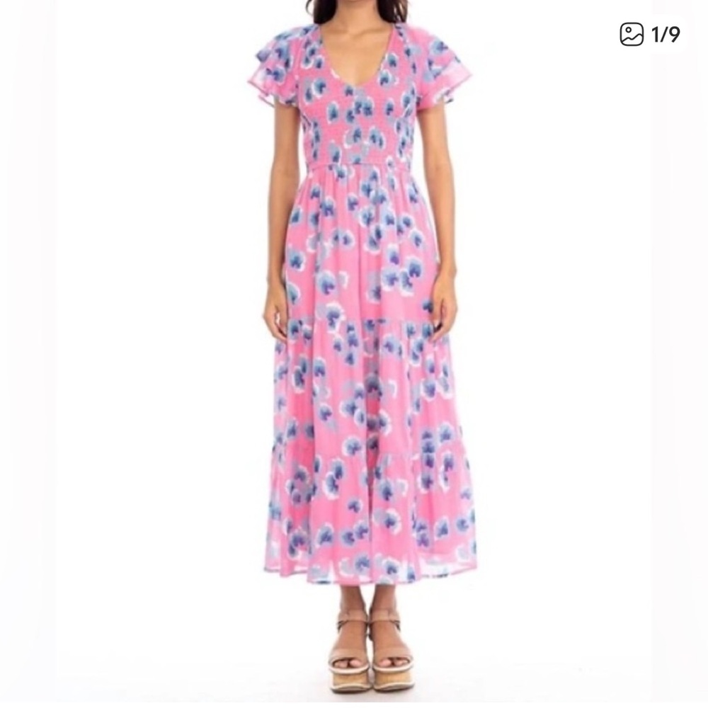 -B BANJANAN
Ira Cotton Floral Cap Sleeve Dress In Multi